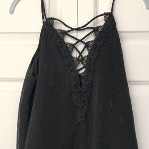 ASTR Criss-Cross Front & Back Flowy Tank